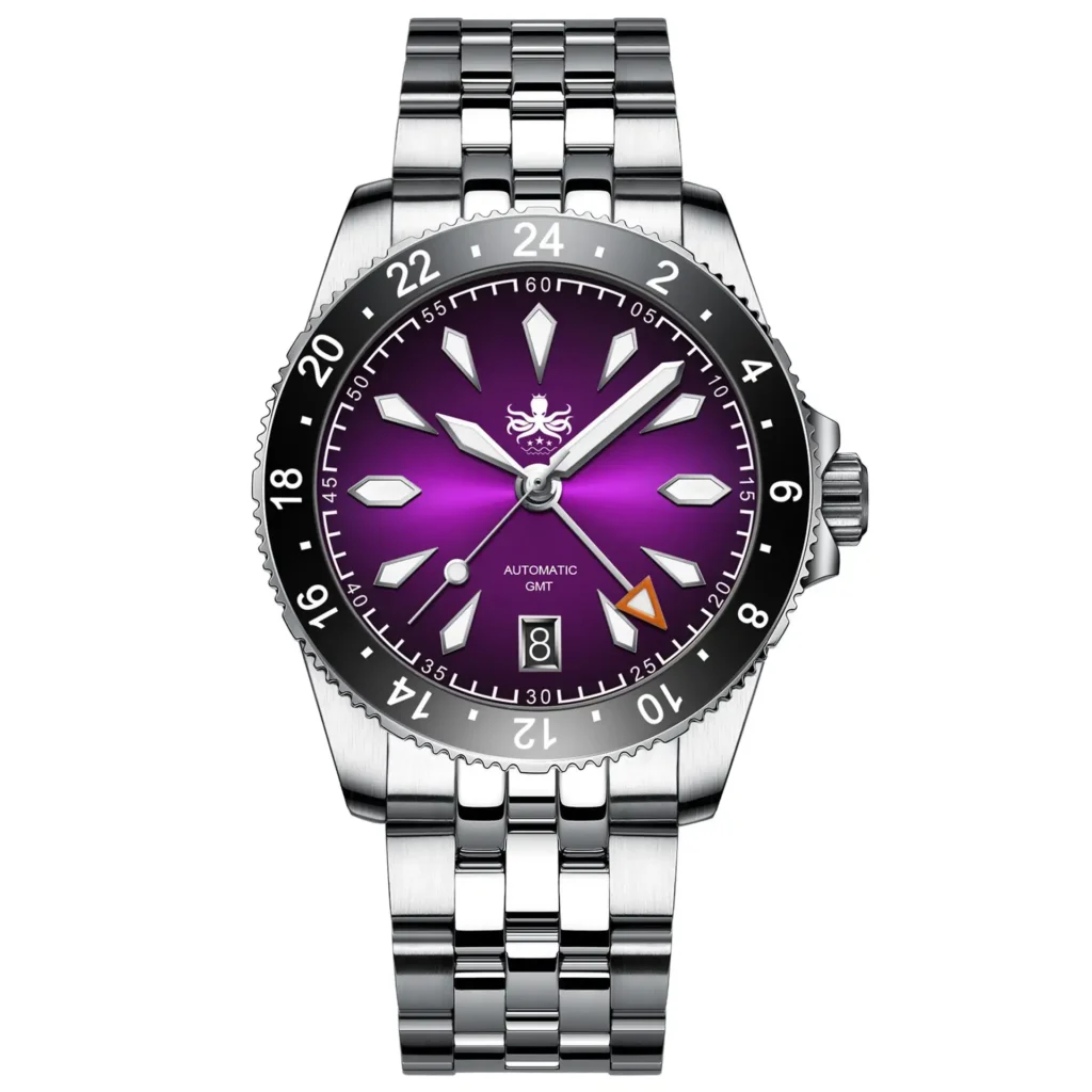 Phoibos Voyager GMT 100M PY058H Royal Purple Sunray